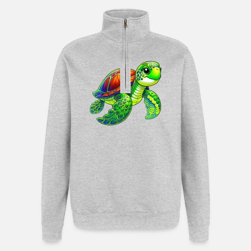 Schildkröte - Quarter-Zip-Sweatshirt - Grau meliert