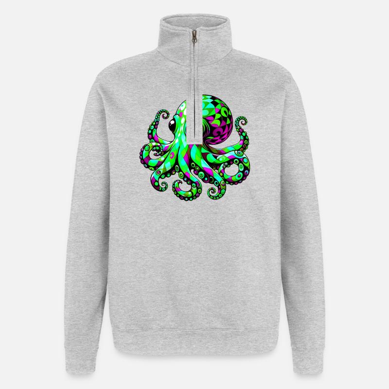Octopus - Quarter-Zip Sweatshirt - heather grey