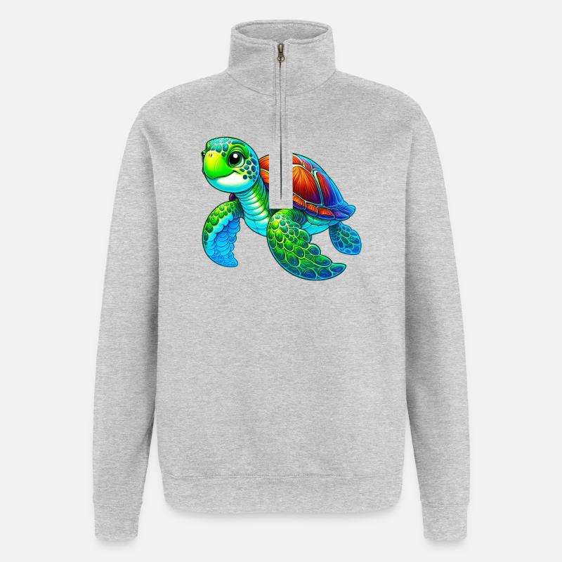 Schildkröte - Quarter-Zip-Sweatshirt - Grau meliert