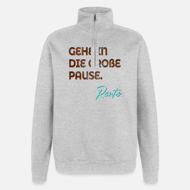 RUHESTAND RENTE ABSCHIED PAUSE - Quarter-Zip-Sweatshirt - Grau meliert