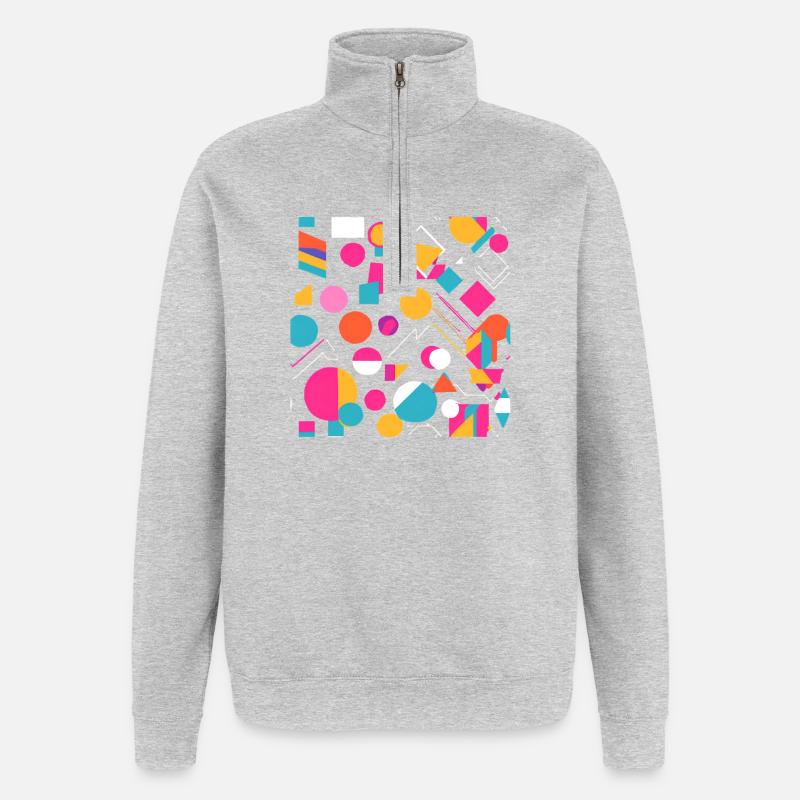 Leuchtende Farben - Quarter-Zip-Sweatshirt - Grau meliert