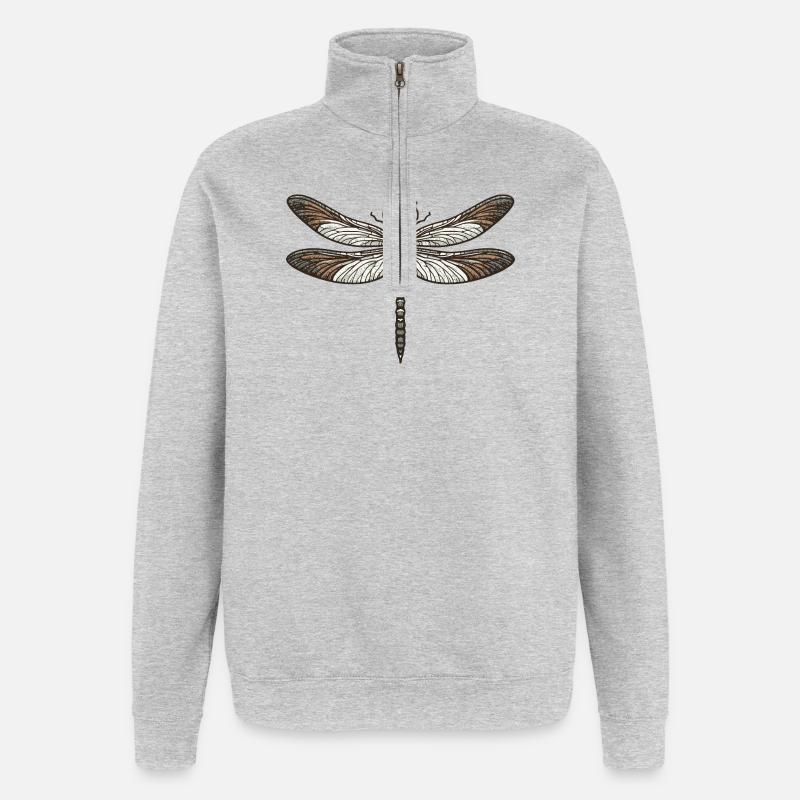Dragonfly - Quarter-Zip Sweatshirt - heather grey