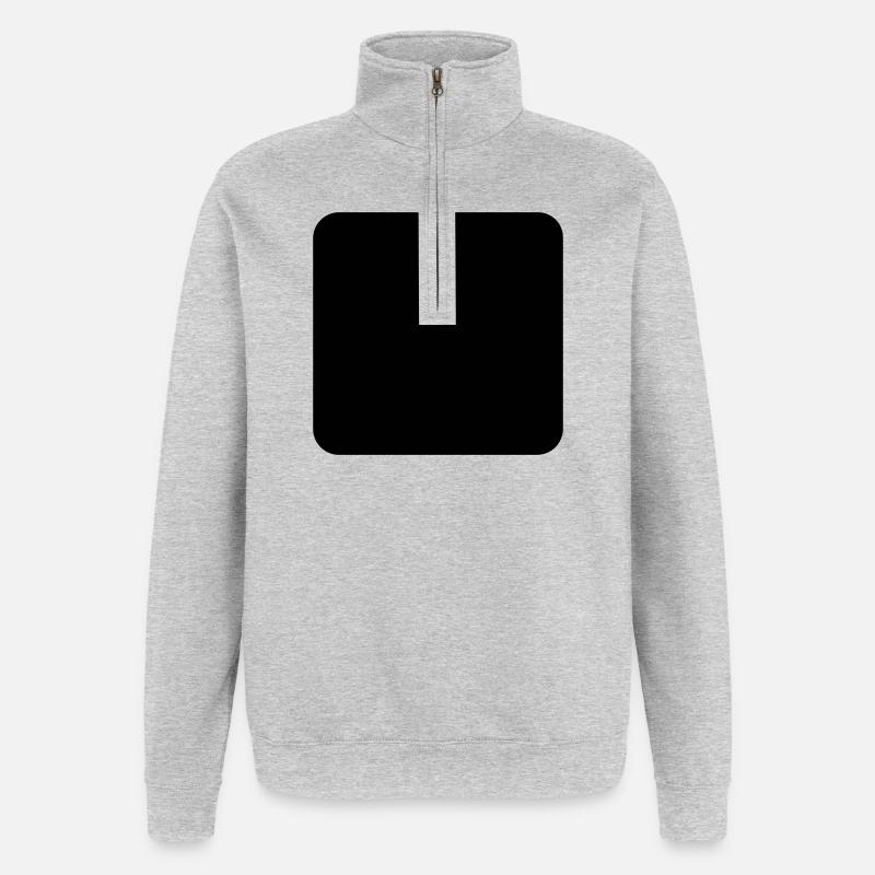 abgerundetes Quadrat - Quarter-Zip-Sweatshirt - Grau meliert