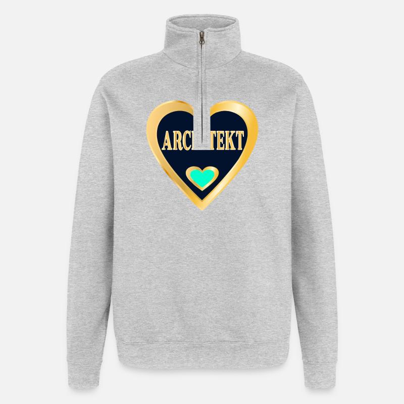 ARCHITEKTUR BERUF STUDIUM ARCHITEKT - Quarter-Zip-Sweatshirt - Grau meliert