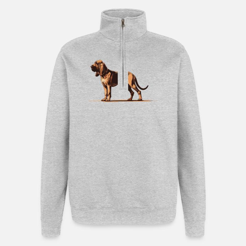 Bluthund - Quarter-Zip-Sweatshirt - Grau meliert