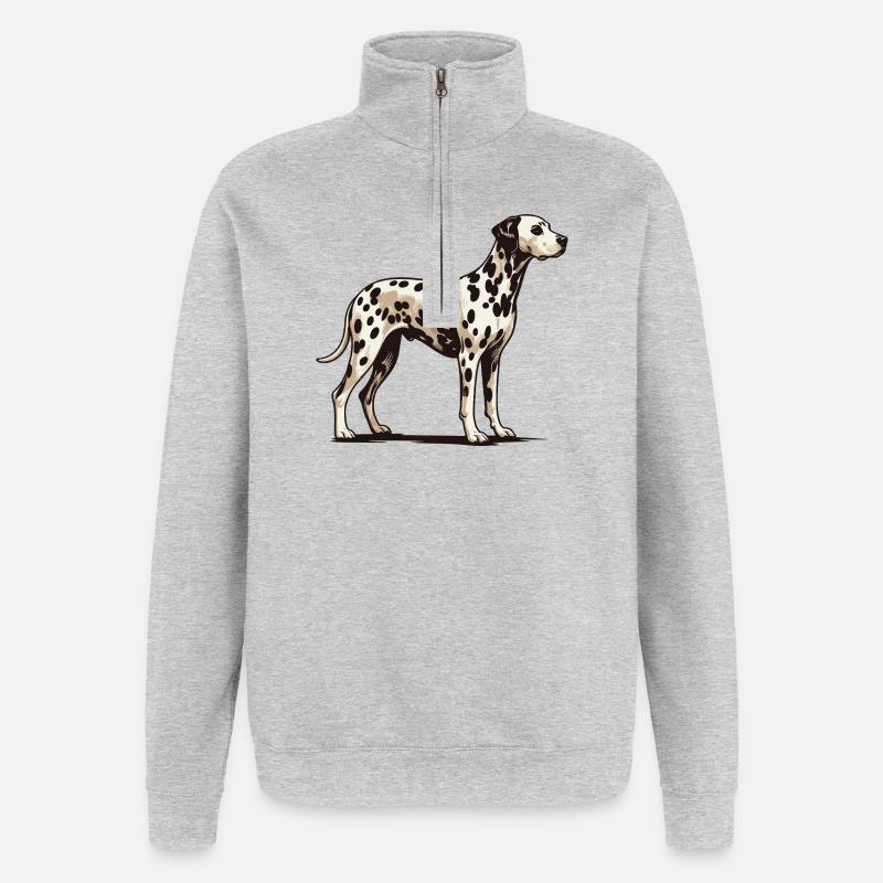 Dalmatian - Quarter-Zip Sweatshirt - heather grey
