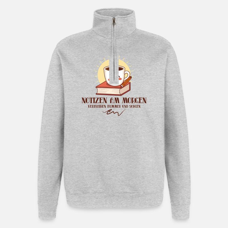 Notizen am Morgen - Quarter-Zip-Sweatshirt - Grau meliert