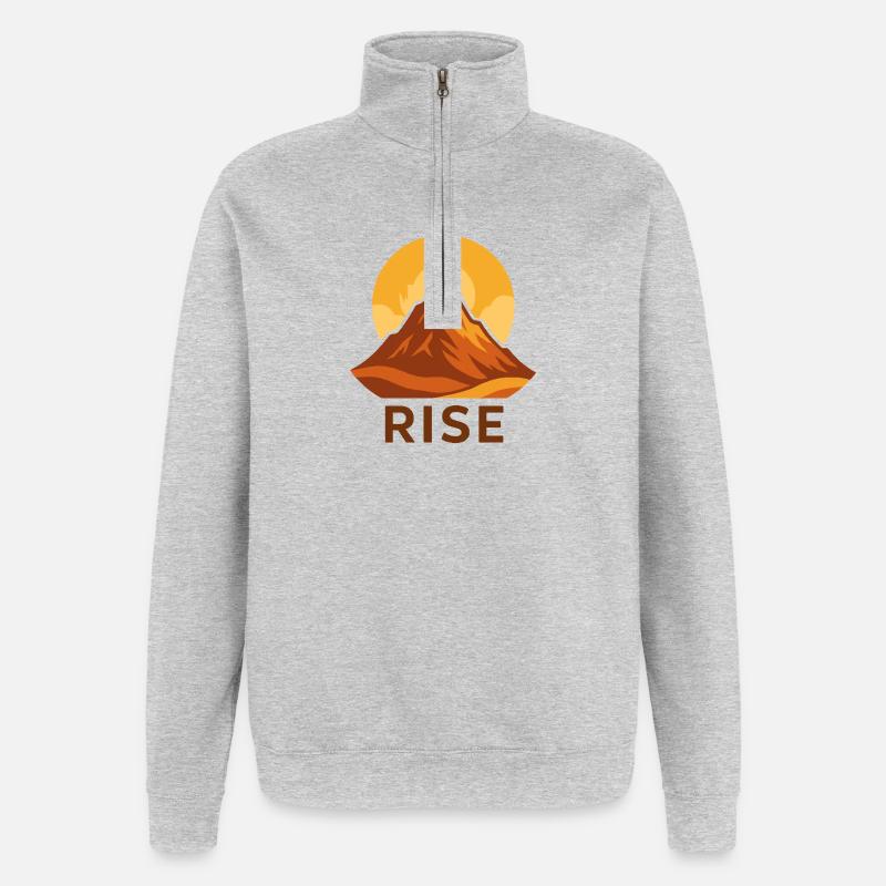 Rise – Puissant comme le matin - Sweat à zip 1/4 - gris chiné