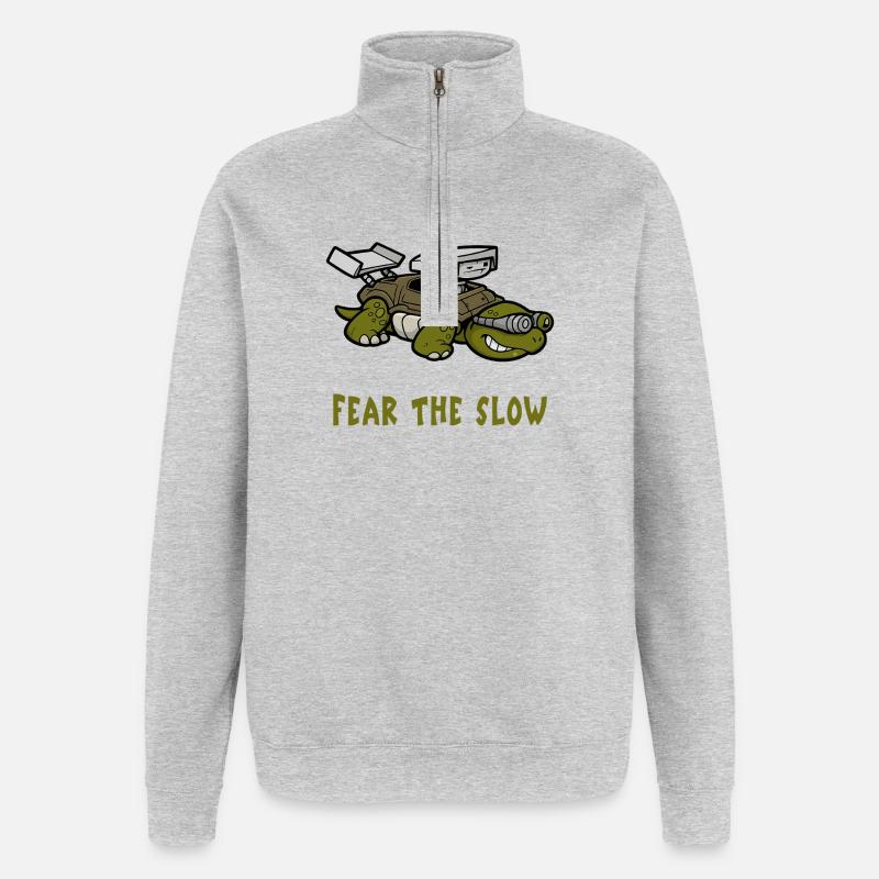 Angst vor der Langsamkeit Schildkröte - Quarter-Zip-Sweatshirt - Grau meliert