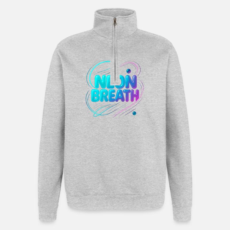 Souffle de néon - Sweat à zip 1/4 - gris chiné