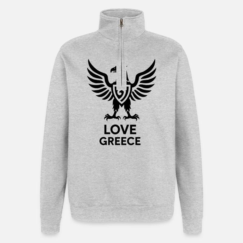 Liebe Griechenland 03 - Quarter-Zip-Sweatshirt - Grau meliert