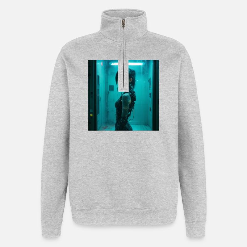 N-dless Nights : Isolation - Sweat à zip 1/4 - gris chiné
