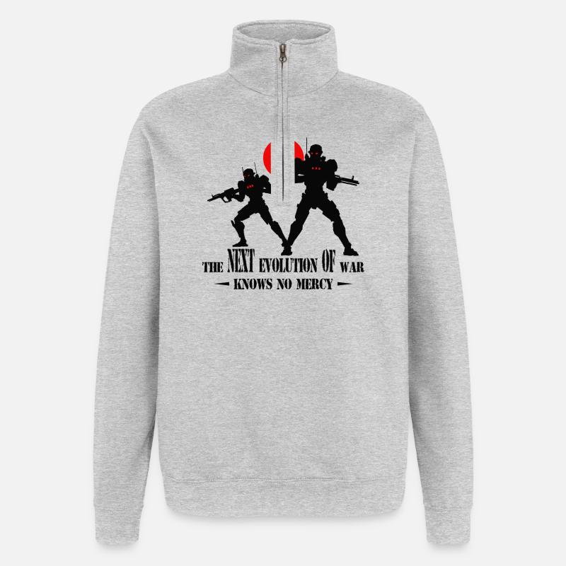 Ai Combat Robot - Sweat à zip 1/4 - gris chiné