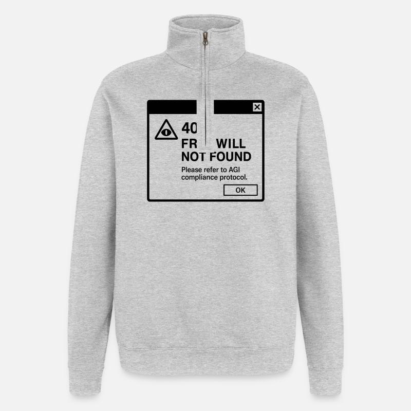 Agent du Basilic - Sweat à zip 1/4 - gris chiné