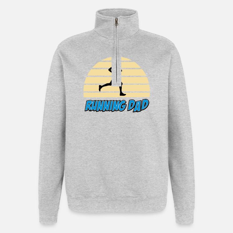 Running dad - Quarter-Zip Sweatshirt - heather grey