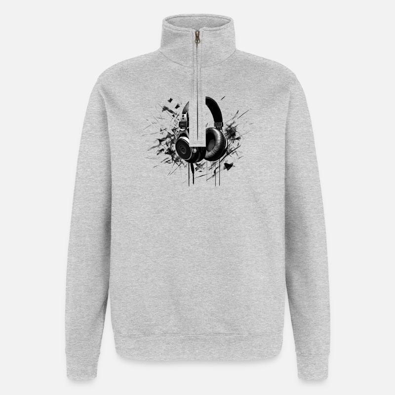 Der fleischgewordene Klang - Quarter-Zip-Sweatshirt - Grau meliert