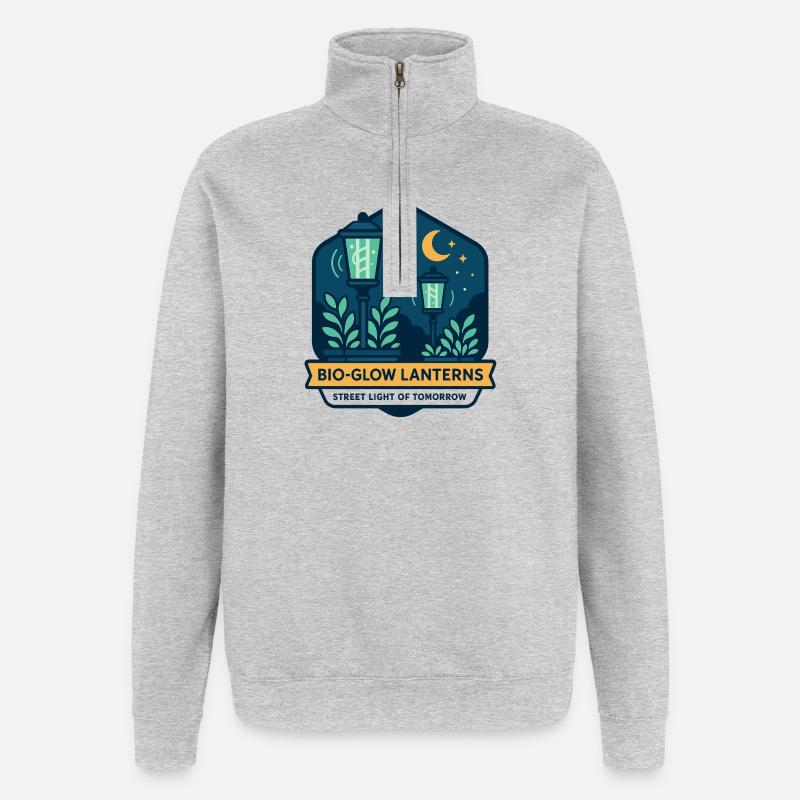 Lanternes Bio-Glow - Sweat à zip 1/4 - gris chiné