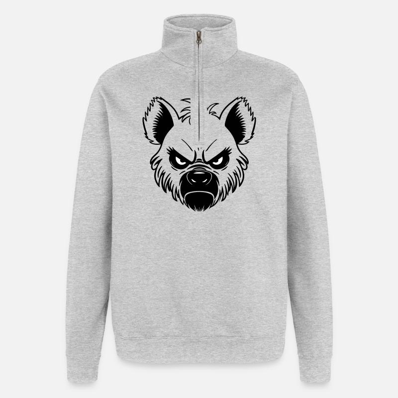 Hyäne - Quarter-Zip-Sweatshirt - Grau meliert