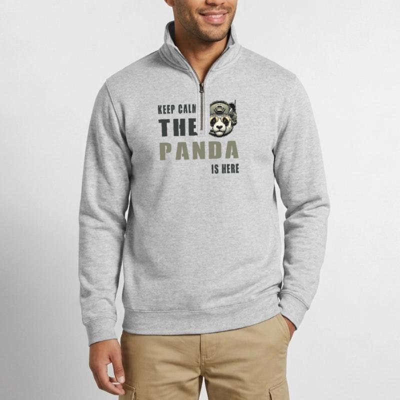 Panda tactique – Restez calme Sweat à zip 1/4