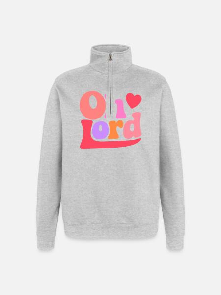 Seigneur - Sweat à zip 1/4 - gris chiné