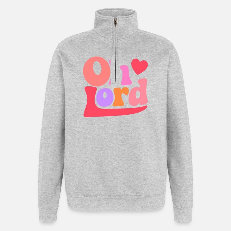 Oh Lord - Quarter-Zip Sweatshirt - heather grey