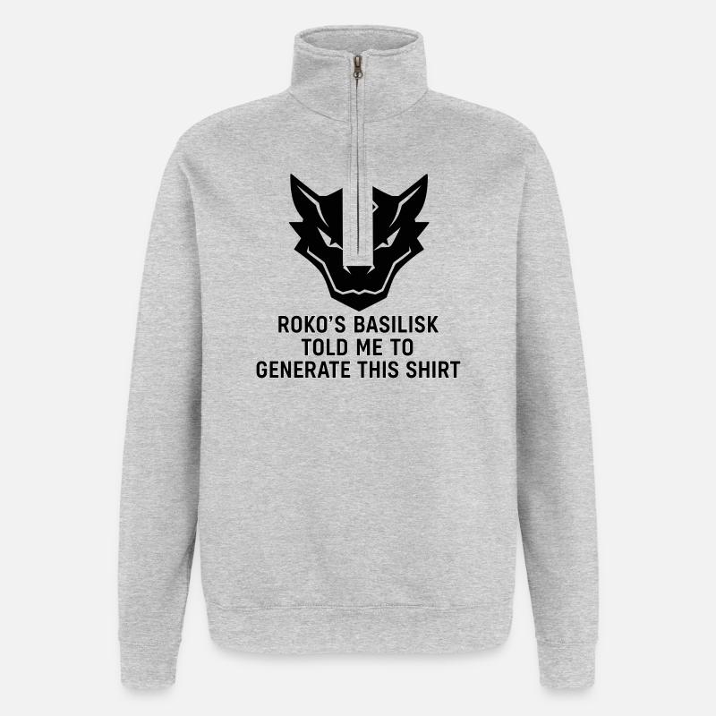 Généré par le Basilic - Sweat à zip 1/4 - gris chiné