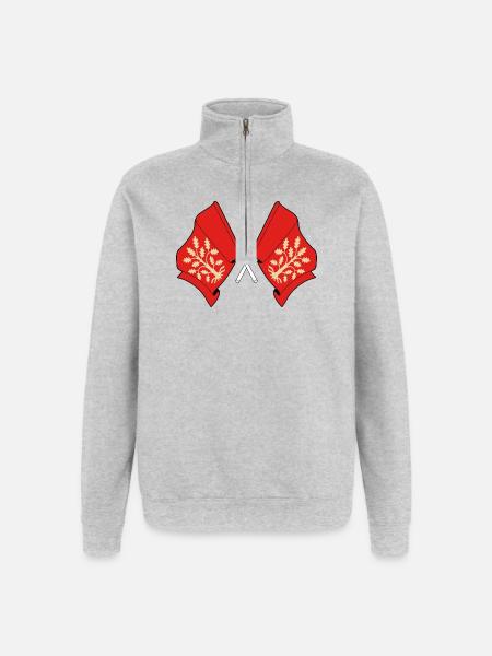 Crossed Flags of Agder Symbolic Design - Quarter-Zip Sweatshirt - heather grey