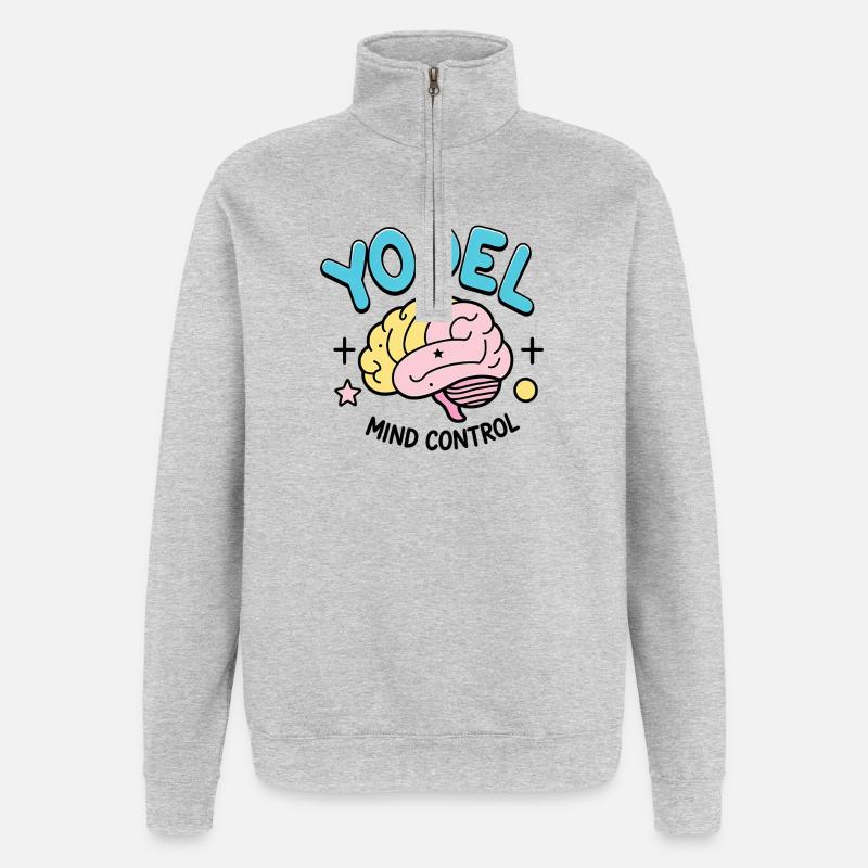 Yodel Mind Control - Quarter-Zip-Sweatshirt - Grau meliert