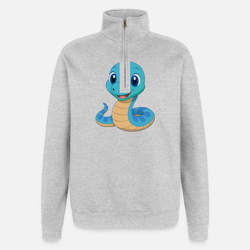 Bébé serpent boa - Sweat à zip 1/4 - gris chiné
