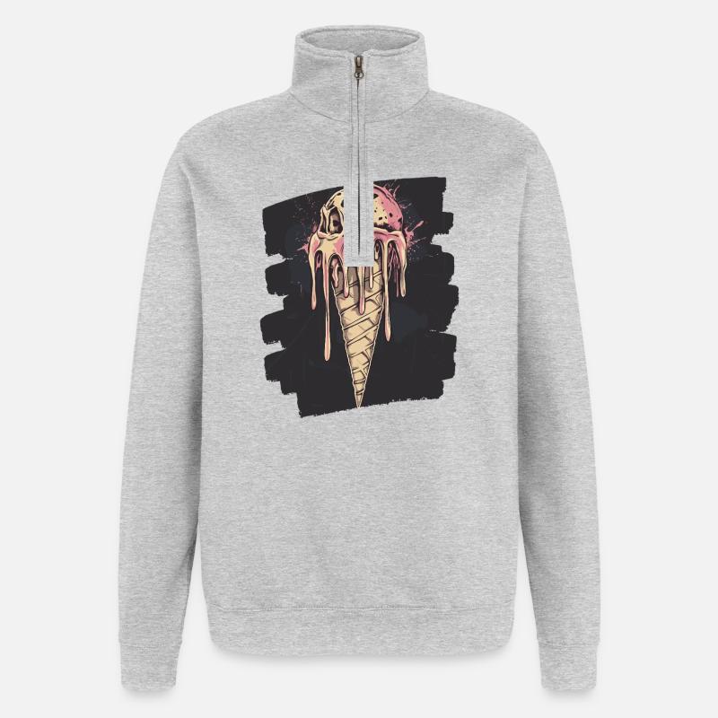 Eiscreme Eis - Quarter-Zip-Sweatshirt - Grau meliert