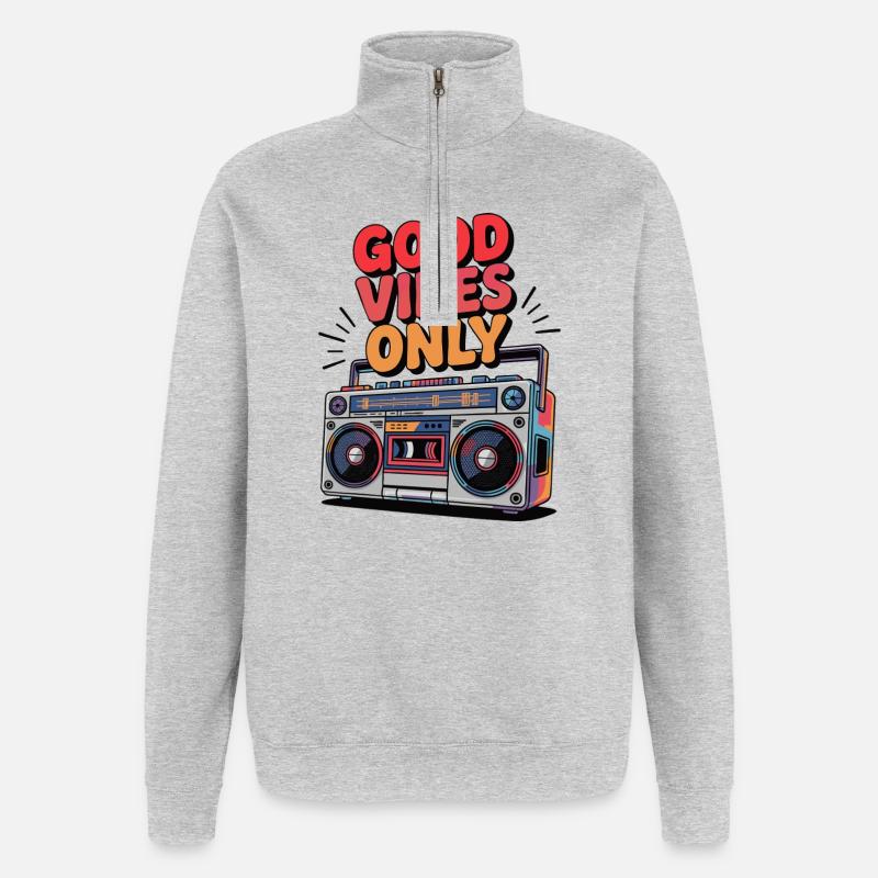 nur gute Stimmung - Quarter-Zip Sweatshirt - heather grey