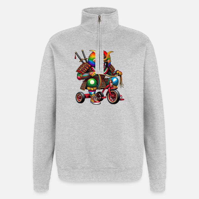 Samurai Clown - Quarter-Zip Sweatshirt - heather grey