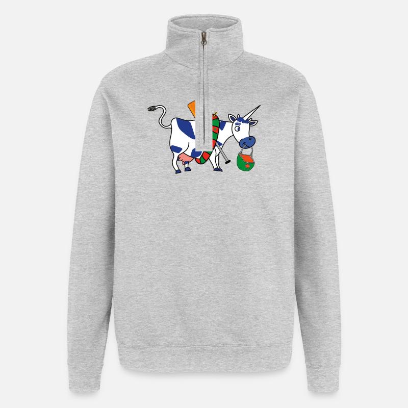 BAVARIAN UNICORN Rafting - Quarter-Zip-Sweatshirt - Grau meliert