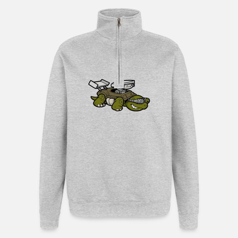 Turbo Turtle High-Tech - Quarter-Zip Sweatshirt - heather grey