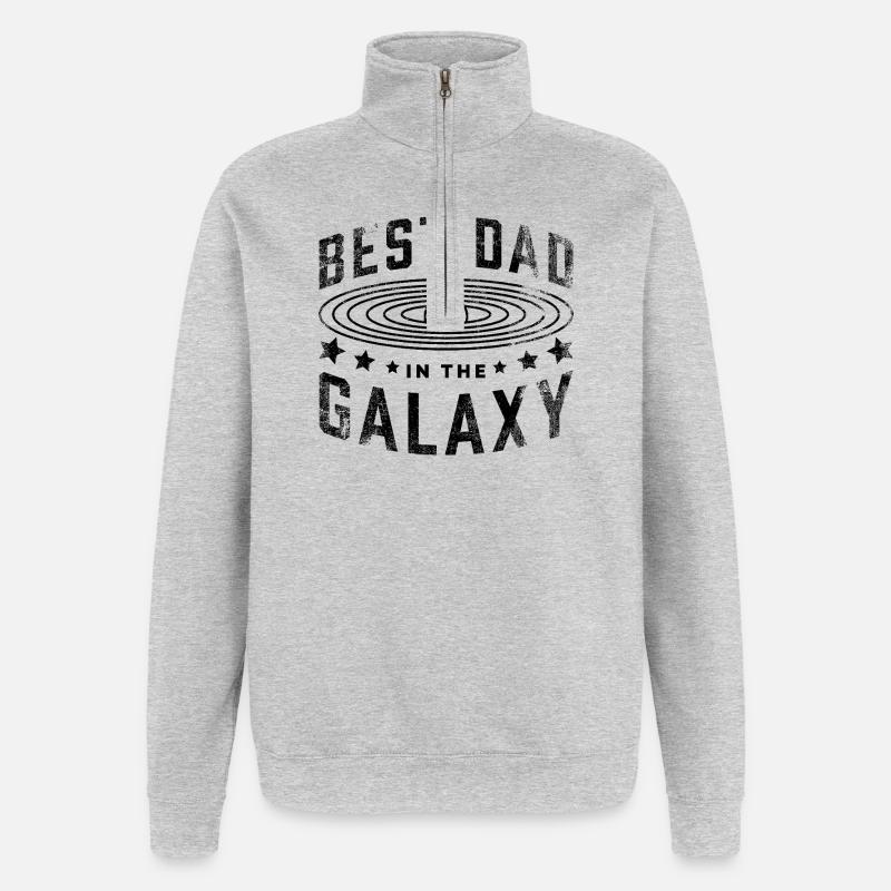 Bester Vater der Galaxis - Quarter-Zip-Sweatshirt - Grau meliert