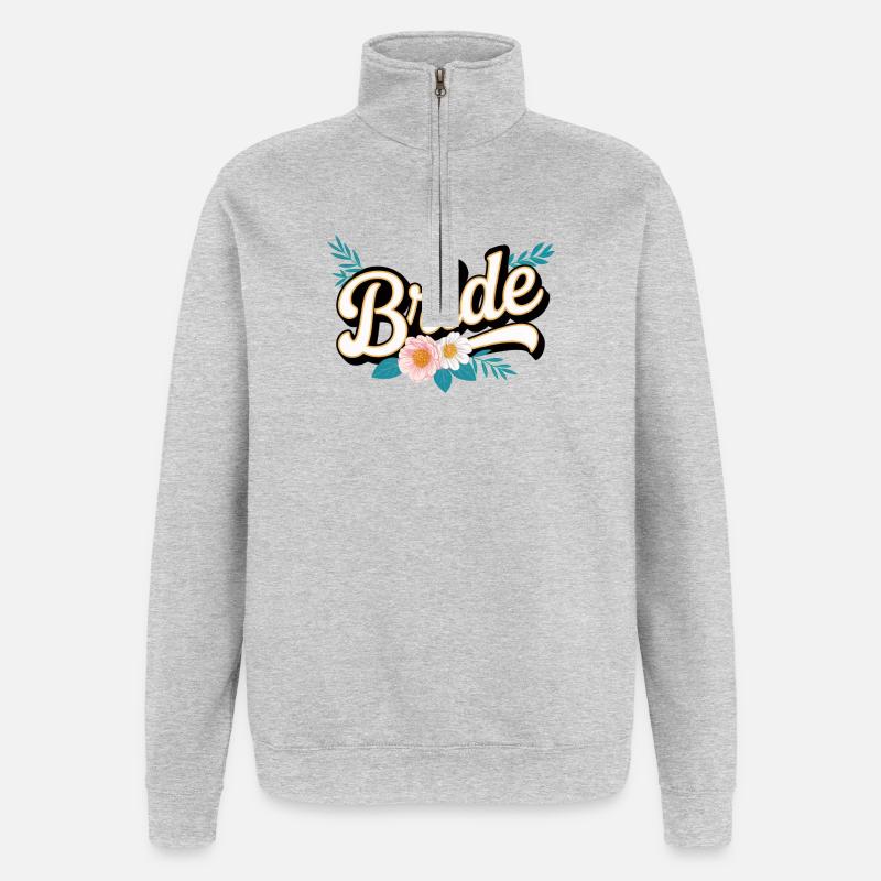 Team Bride! Customizable - Quarter-Zip Sweatshirt - heather grey