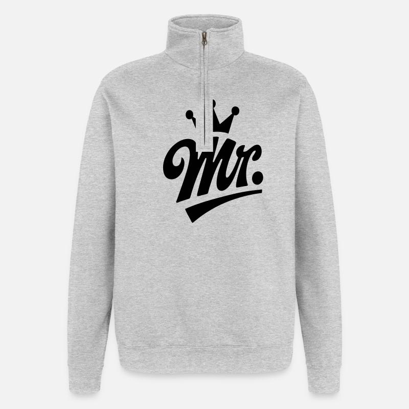 Mr. & Krone, customizable - Quarter-Zip Sweatshirt - heather grey