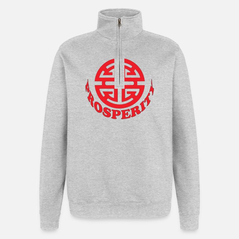 Prosperity Symbol - Quarter-Zip Sweatshirt - heather grey