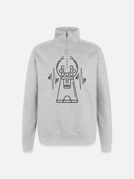 Chewing gum machine Puls - Quarter-Zip Sweatshirt - heather grey
