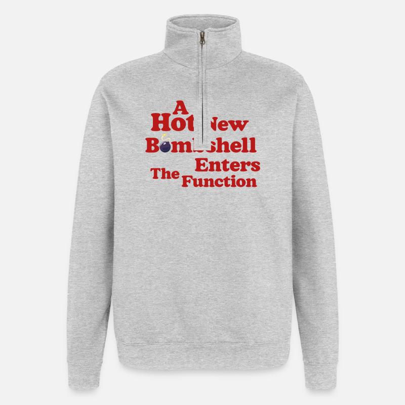Bombshell at the Function - Quarter-Zip Sweatshirt - heather grey
