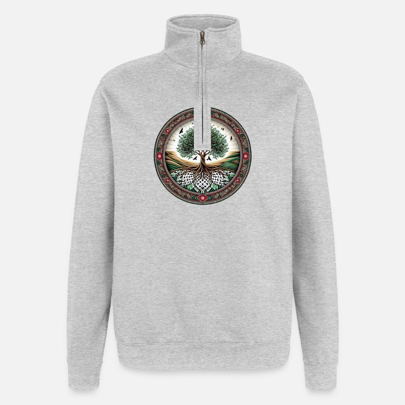 Deep-rooted - Quarter-Zip Sweatshirt - heather grey