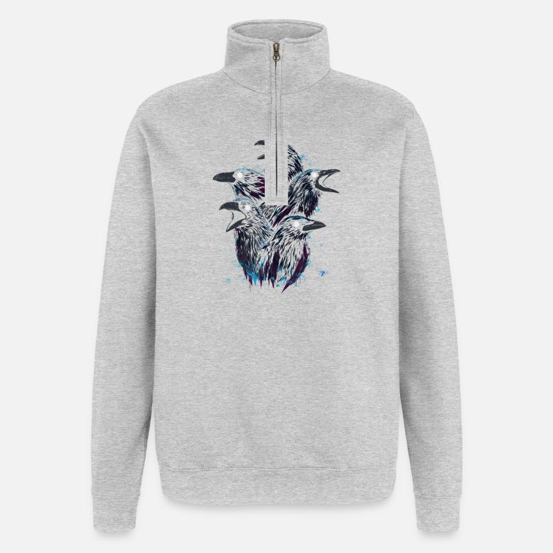 A Murder of Crows - Quarter-Zip Sweatshirt - heather grey