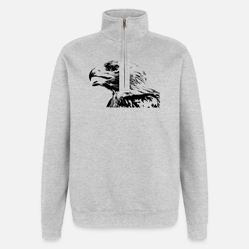 Adler - Quarter-Zip-Sweatshirt - Grau meliert