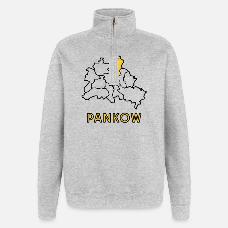 PANKOW, un quartier de Berlin - Sweat à zip 1/4 - gris chiné
