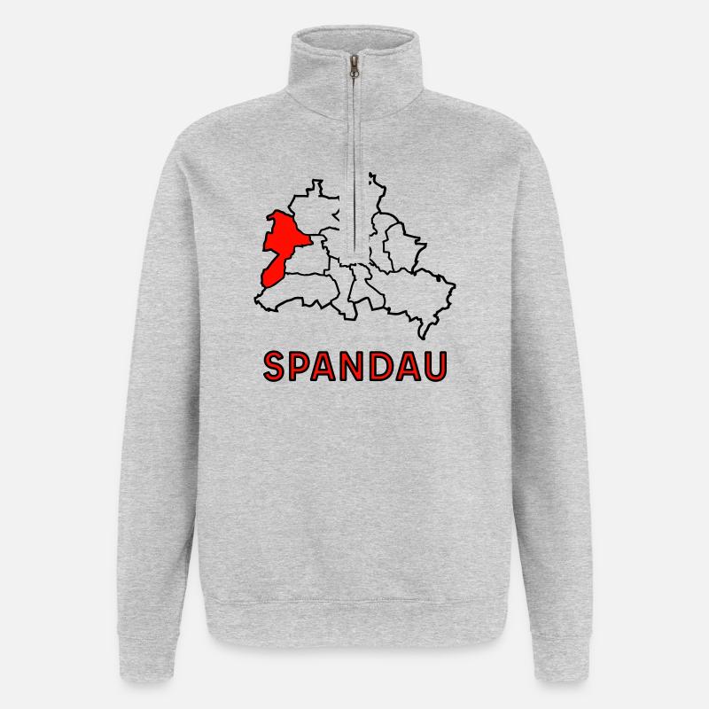 SPANDAU, un quartier de Berlin - Sweat à zip 1/4 - gris chiné