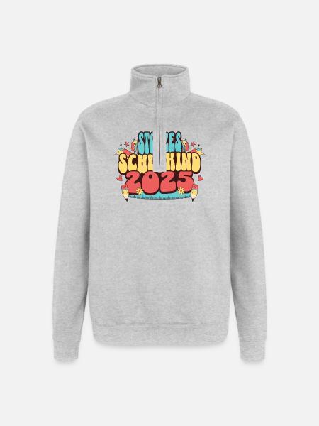 Stolzes Schulkind 2025 - Quarter-Zip-Sweatshirt - Grau meliert