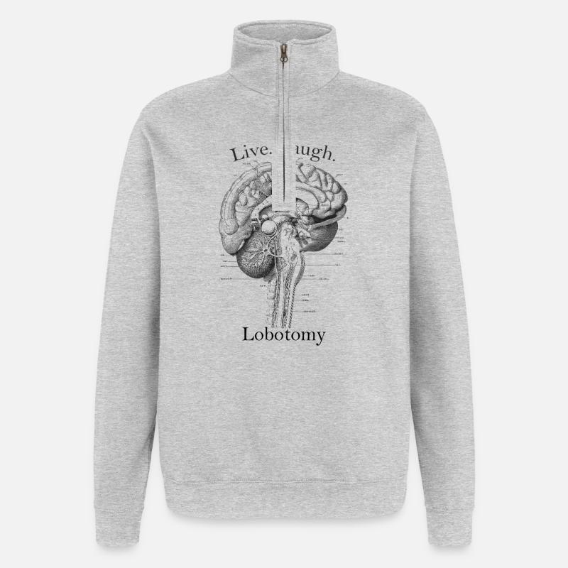 Lobotomy - Quarter-Zip Sweatshirt - heather grey