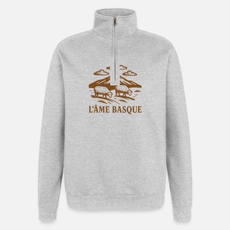 L'Âme Basque rustic style - Quarter-Zip Sweatshirt - heather grey