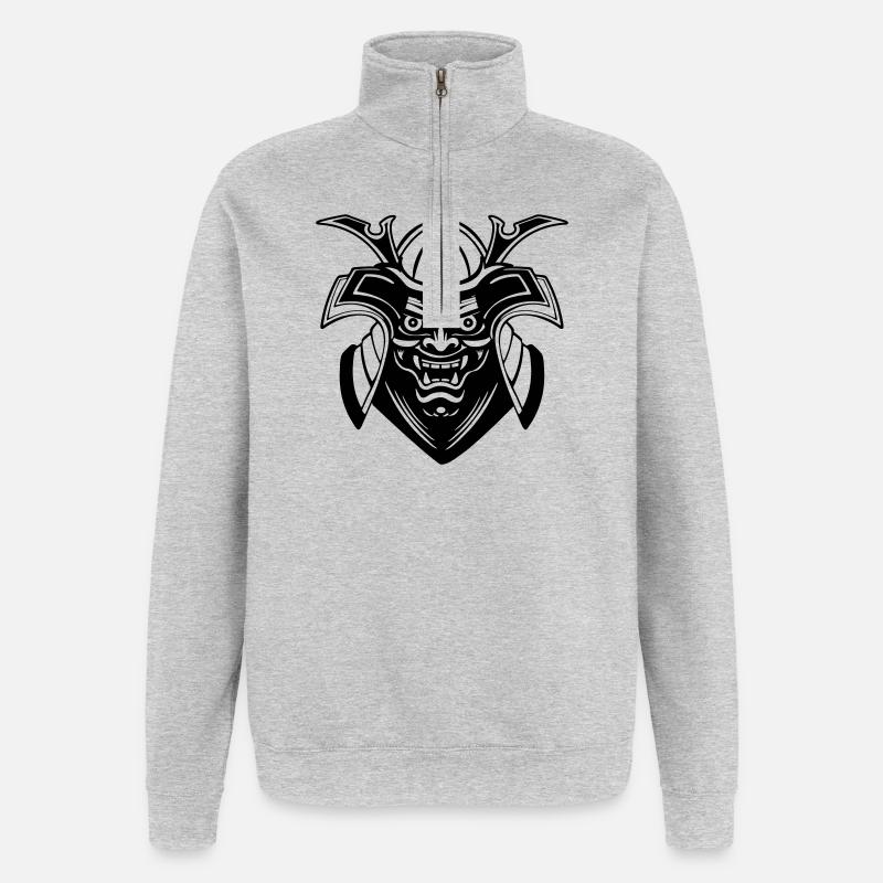 Conception du masque Shadow Menpō - Sweat à zip 1/4 - gris chiné