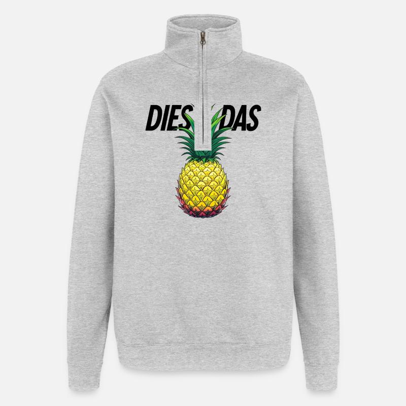 C’est l’ananas - Sweat à zip 1/4 - gris chiné